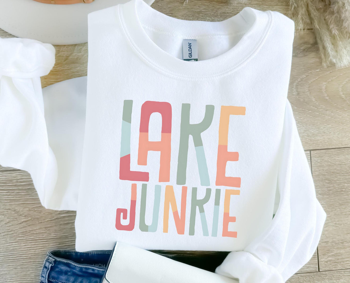 Lake Junkie Sweatshirt Cozy Crewneck for Lake Lovers Perfect for Lake Life Gift and Chilly Summer Days Sweatshirt – Warm & Stylish · Trending Graphic Apparel