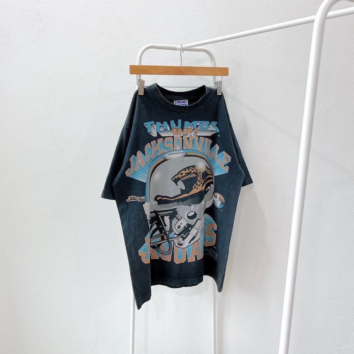 Vintage Jacksonville Jaguars Thumbs Up football vintage Wauldron Sports black t shirt L Graphic Tee – Bold Style · Perfect For Daily Wear