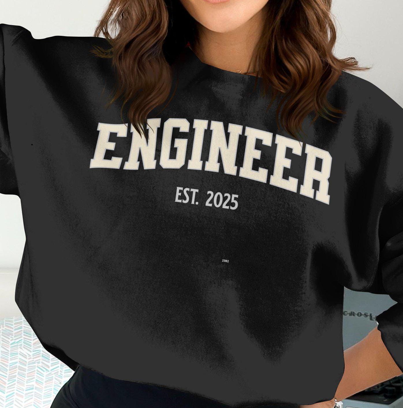 Engineer Est 2025 Sweatshirt Graduation Gift for Future Engineers Engineering Student Apparel College Hoodie Class of 2025 Hoodie – Soft Feel · Must-Have Style