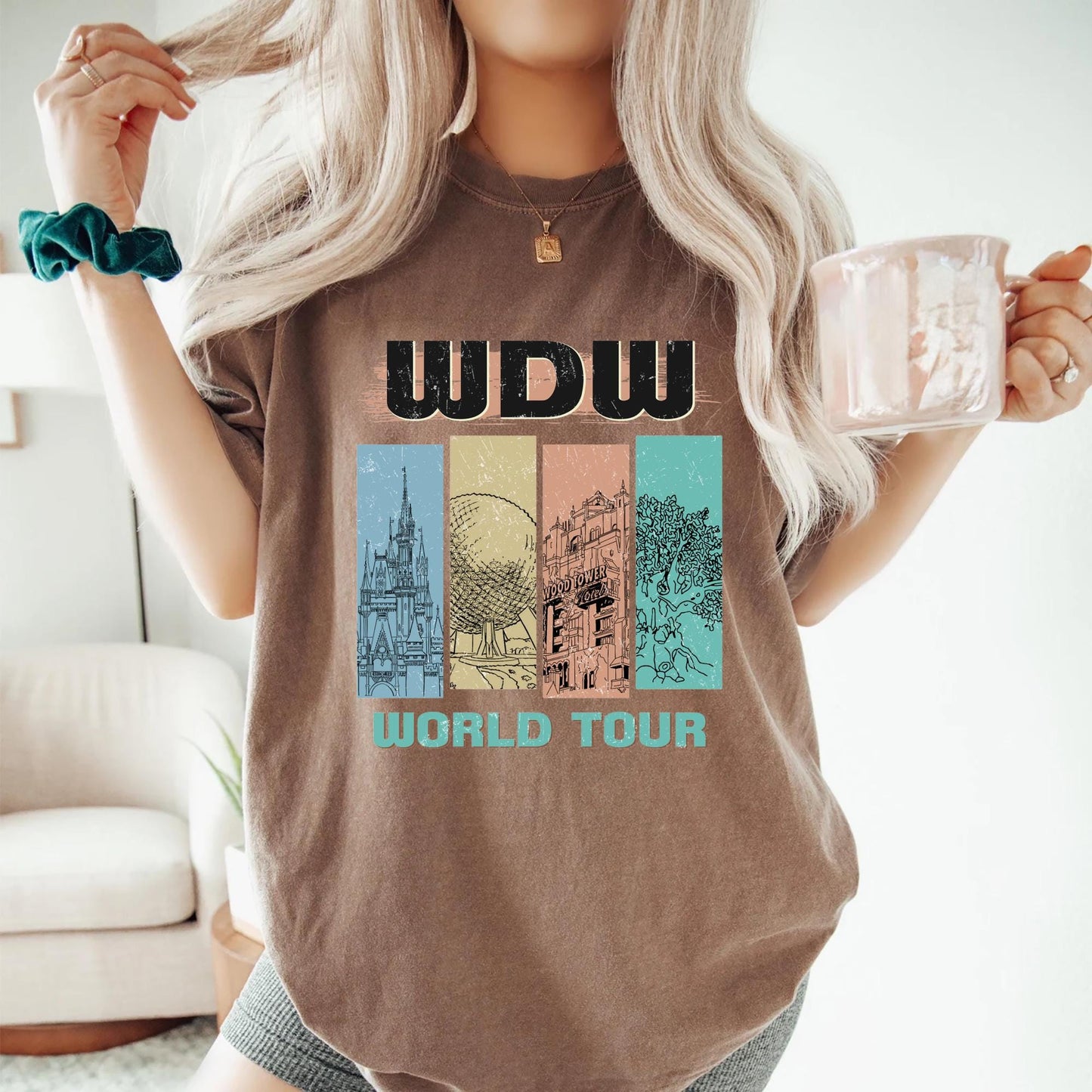 Retro WDW World Tour Shirt Disney World Shirt Disney Vacation Matching Disney Shirt Disneyland Trip Disney Travel Shirt Graphic Tee – Aesthetic Look · Must-Have Style