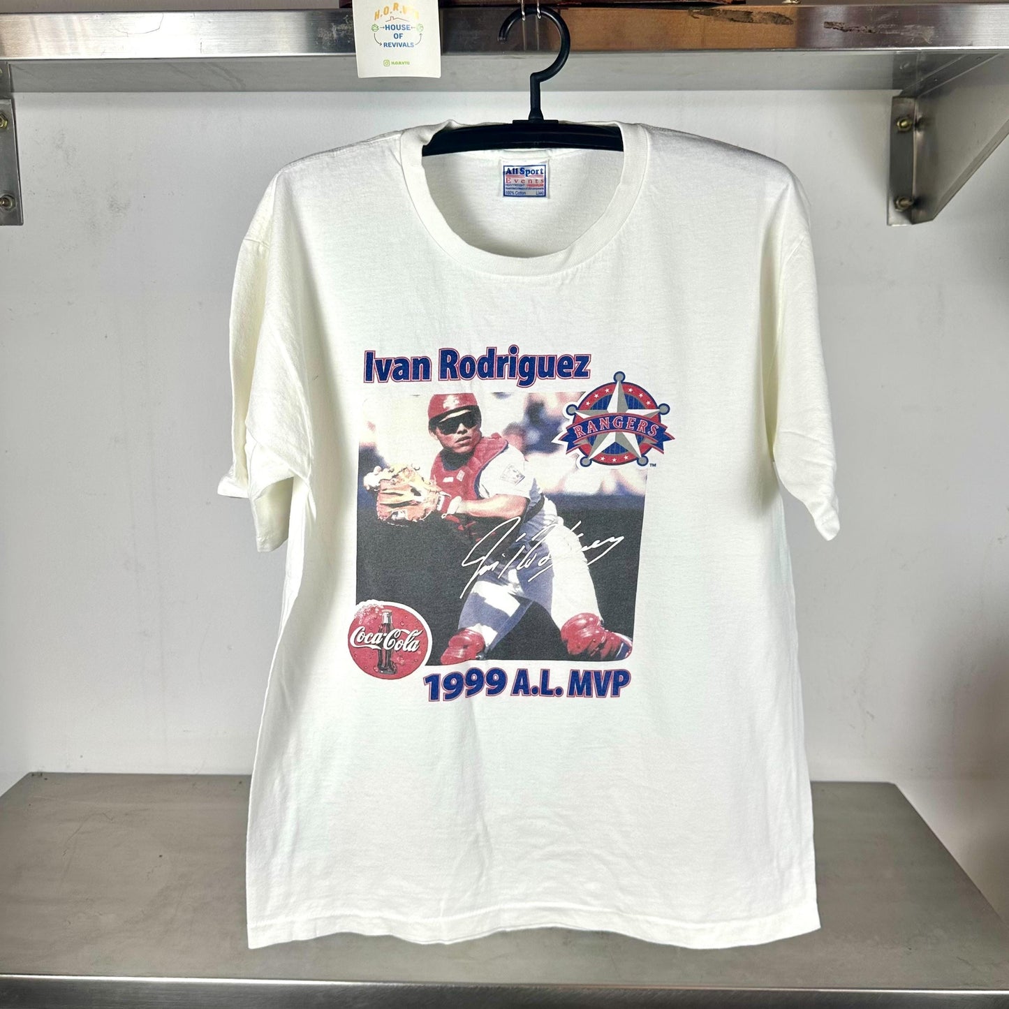 Vintage 1999 Ivan Rodriguez Texas Rangers MVP MLB Large single stitch T shirt Vintage Baseball Tshirt Vintage Texas Rangers Tshirt Graphic Tee – Fan Favorite · Top Pick For Any Outfit