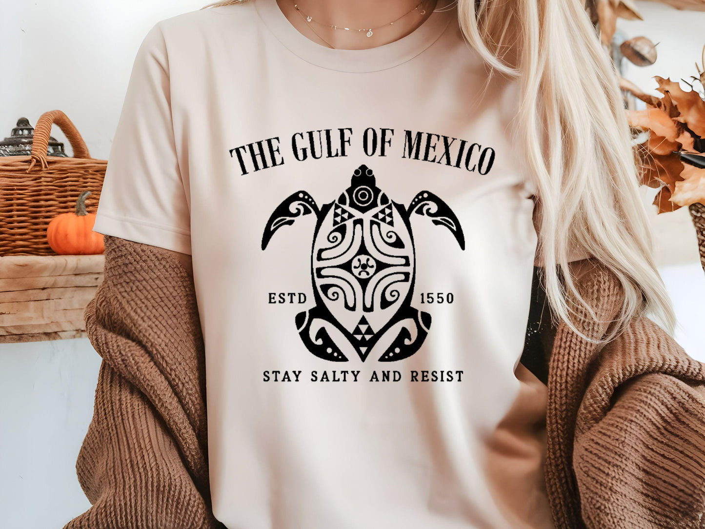 Gulf Of Mexico Stay Salty And Resist Shirt Mexico Beach Shirt Texas Alabama Florida Beach Turtle Gulf of America Tee Anti Trump shirt Graphic Tee – Warm & Stylish · High-Quality Print