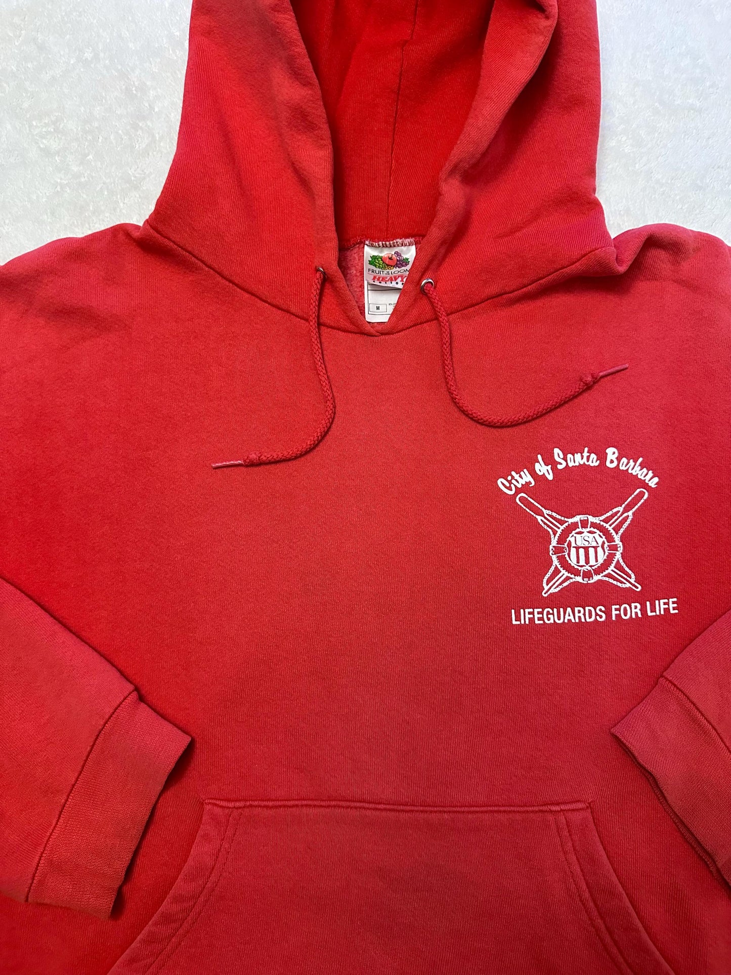 Vintage 1990s 90s Santa Barbara California Beach Lifeguard Sweatshirt Hoodie M L Hoodie – Bold Style · Trending Graphic Apparel