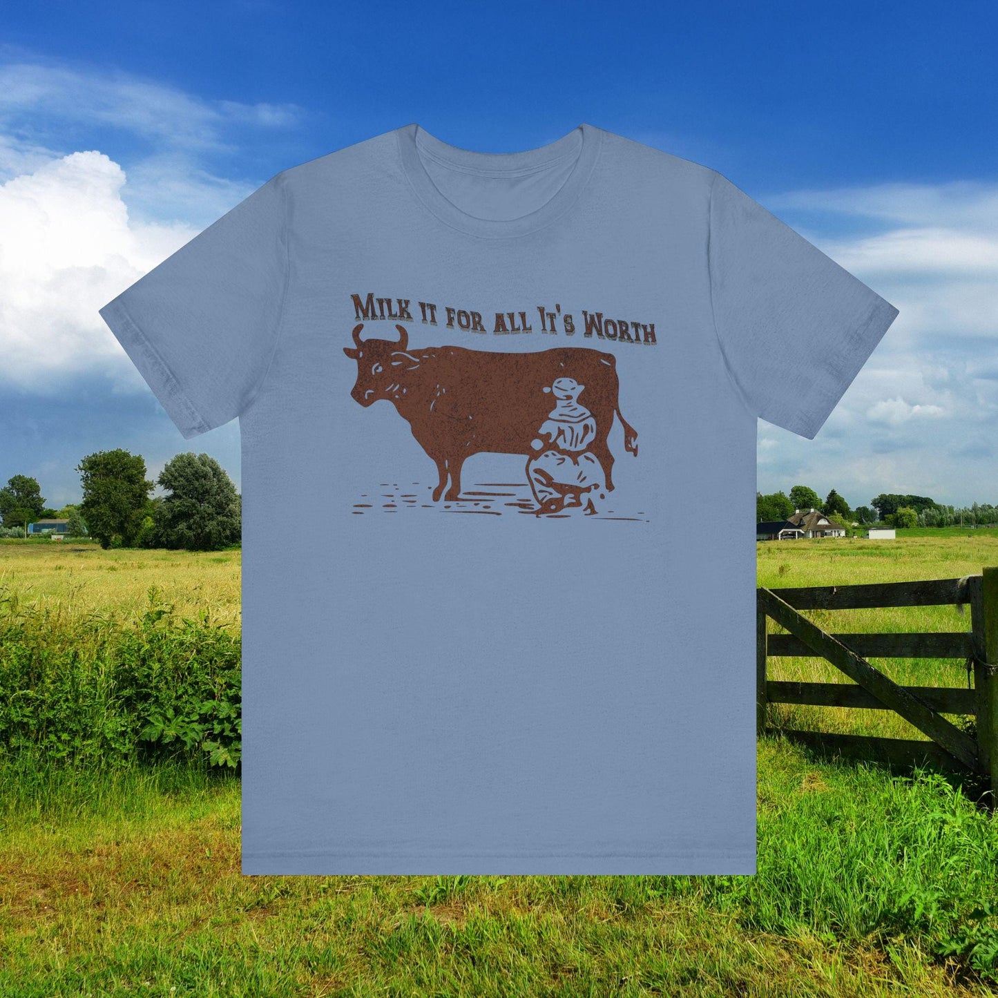 Funny Cow T Shirt 39Milk it For all it39s worth39 Tee Perfect for Farm Lovers Humorous Gift Country Vibe Animal Lover Shirt Graphic Tee – Soft Feel · High-Quality Print