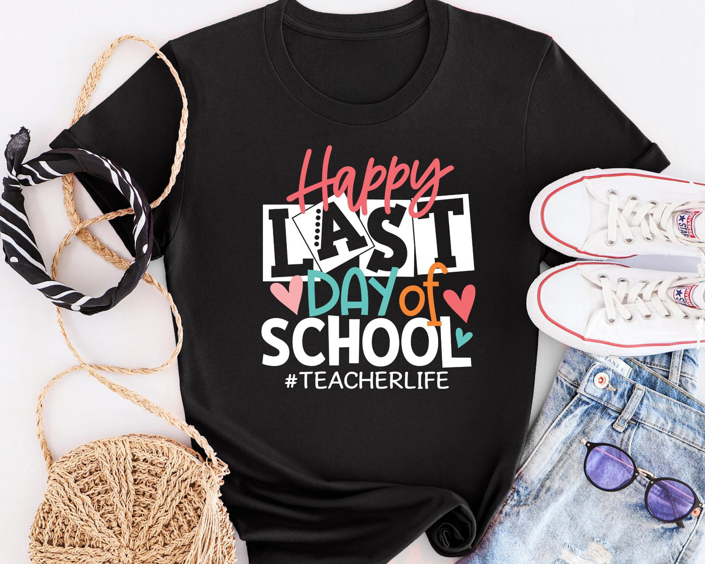 Happy Last Day Of School Shir Last Day Of School Retro Shirt Funny Teacher Shirt School T Shirt End Of School Tee School t shirt gift Graphic Tee – Everyday Comfort · High-Quality Print
