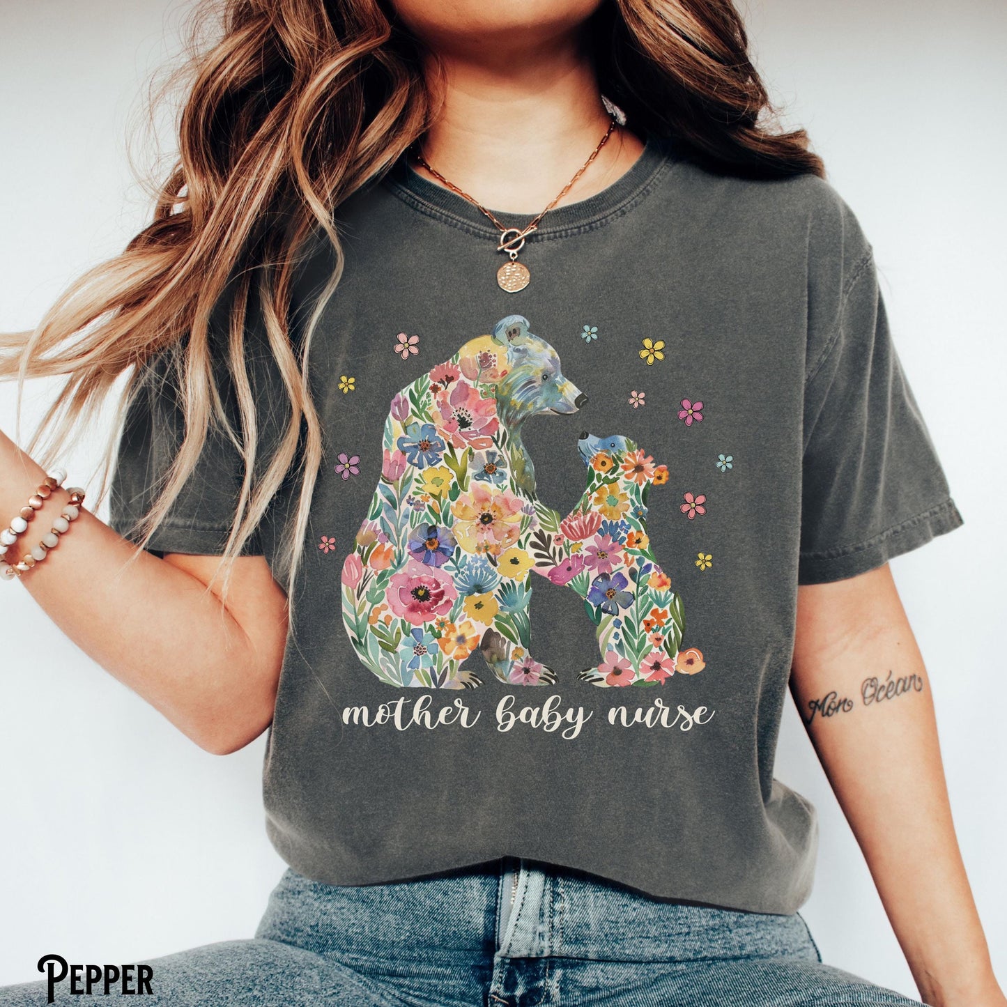 Mother Baby Nurse Shirt MBU Tee Mother Baby RN Mama and Baby Flower Bears Floral T Shirt OB Labor Delivery Gift Graphic Tee – Everyday Comfort · Trending Graphic Apparel