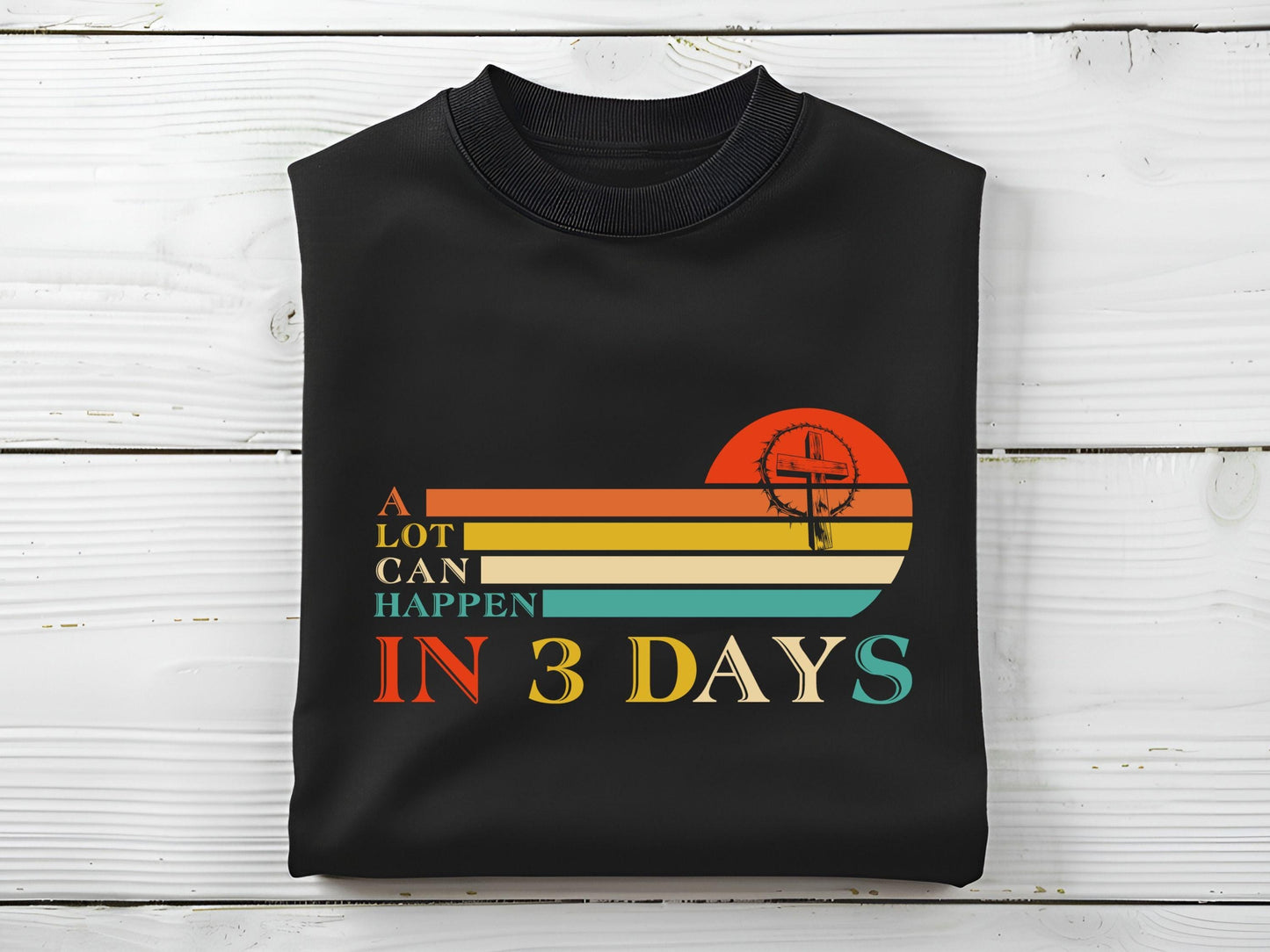A Lot Can Happen in 3 Days Sweatshirt Retro Christian Easter Sweater Easter Church Gift Religious Easter Gift Jesus Risen Sweatshirt Sweatshirt – Soft Feel · Perfect For Daily Wear