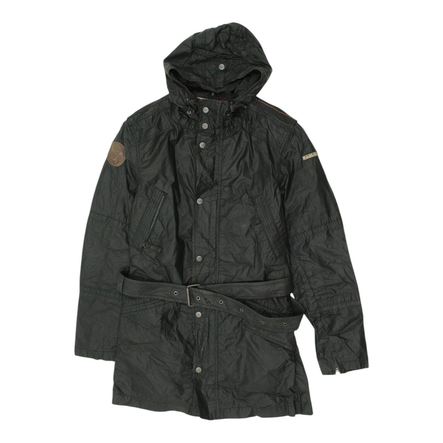 Napapijiri Womens Black Coat Outdoors Designer Hooded Belted Jacket Outerwearu Graphic Tee – Bold Style · Must-Have Style