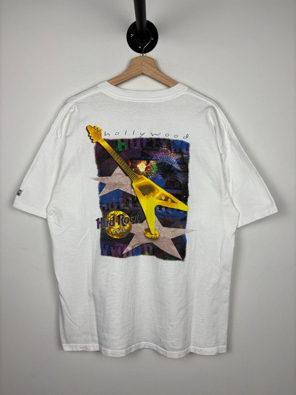 Vintage 9039s Hard Rock Caf Hollywood White Tee Size XL Graphic Tee – Bold Style · Trending Graphic Apparel