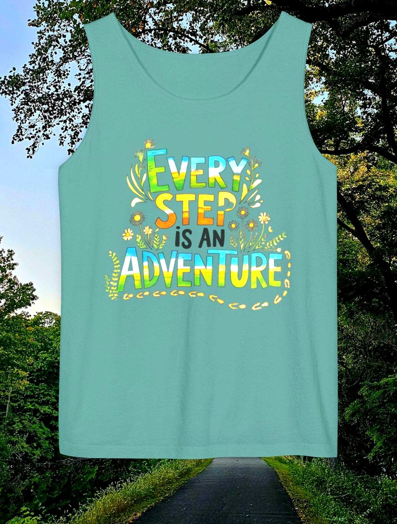 Adventure Therapy Tank Top Sleeveless Shirt Walking Therapy Tee Unisex Tank Every Step is an Adventure Tee Excersise Top Tank Top – Bold Style · Perfect For Daily Wear