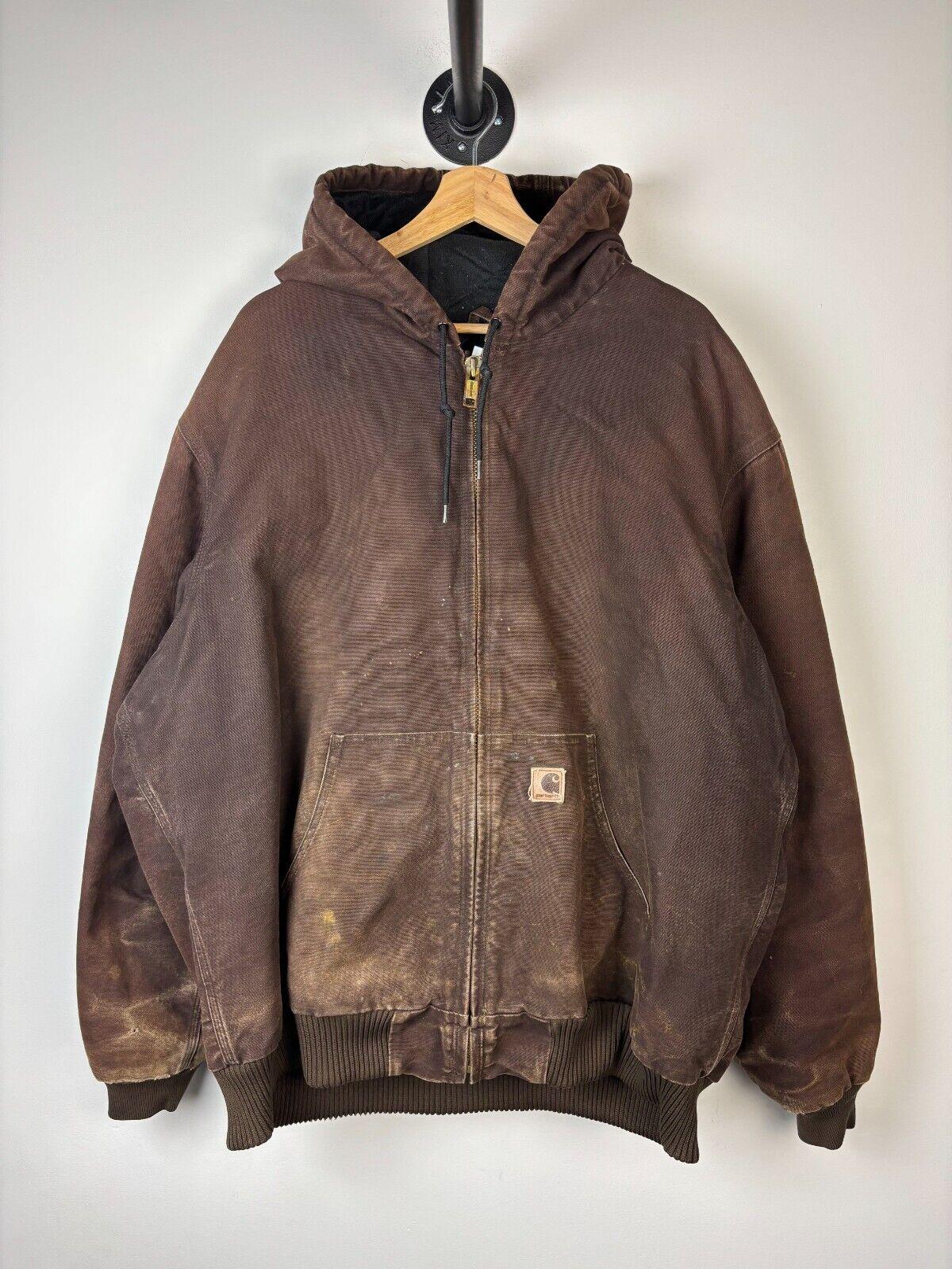 Vintage Carhartt Active Dark Brown Hooded Jacket J130 DKB Size XXL Graphic Tee – Feel-Good Design · Trending Graphic Apparel