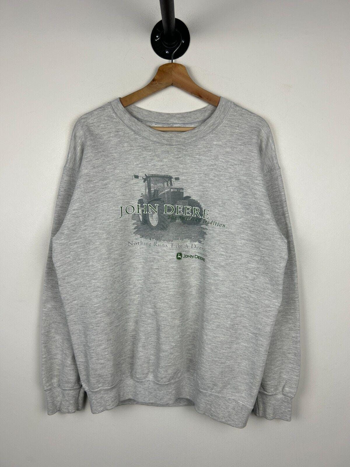 Vintage 90s John Deere Nothing Runs Like A Deere Grey Crewneck Size M Graphic Tee – Easygoing Wear · Trending Graphic Apparel