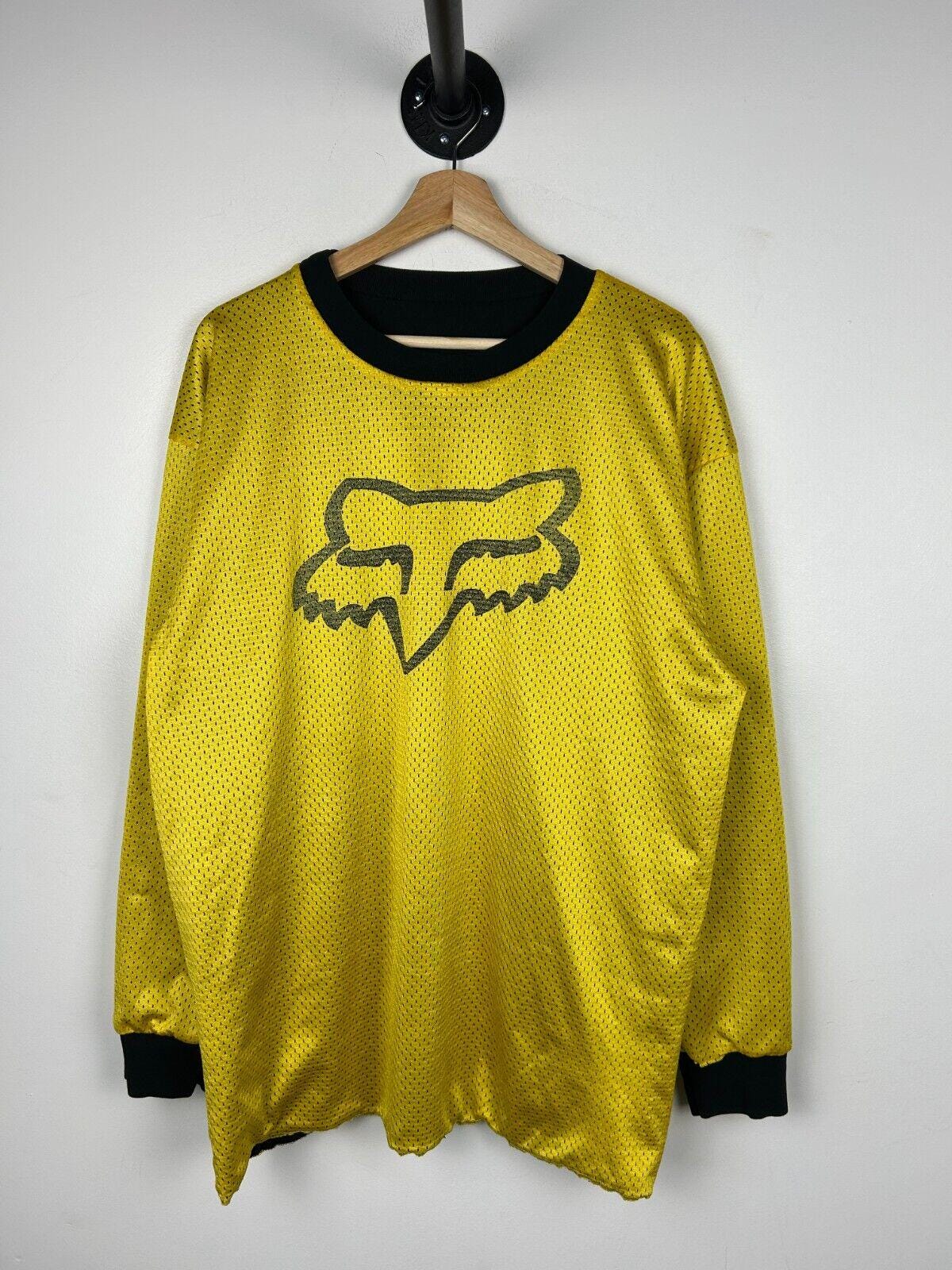 Vintage Y2K Fox Racing Black Yellow Reversible Long Sleeve Jersey Size XL Jersey – Cozy Vibes · Trending Graphic Apparel