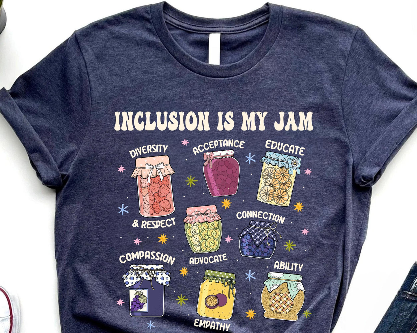 Inclusion Is My Jam Shirt Special Education Teacher Shirt Autism Teacher Gift Para Shirt Para Gift Shirt Graphic Tee – Soft Feel · Perfect For Daily Wear