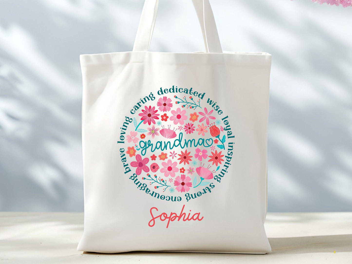 Custom Floral Grandma Tote Bag Retro Grandma Tote Vintage Grandma Name Bag Grandma Grocery Bag Grandma Bag With Zipper Mothers Day Gift Tote Bag – Aesthetic Look · Trending Graphic Apparel