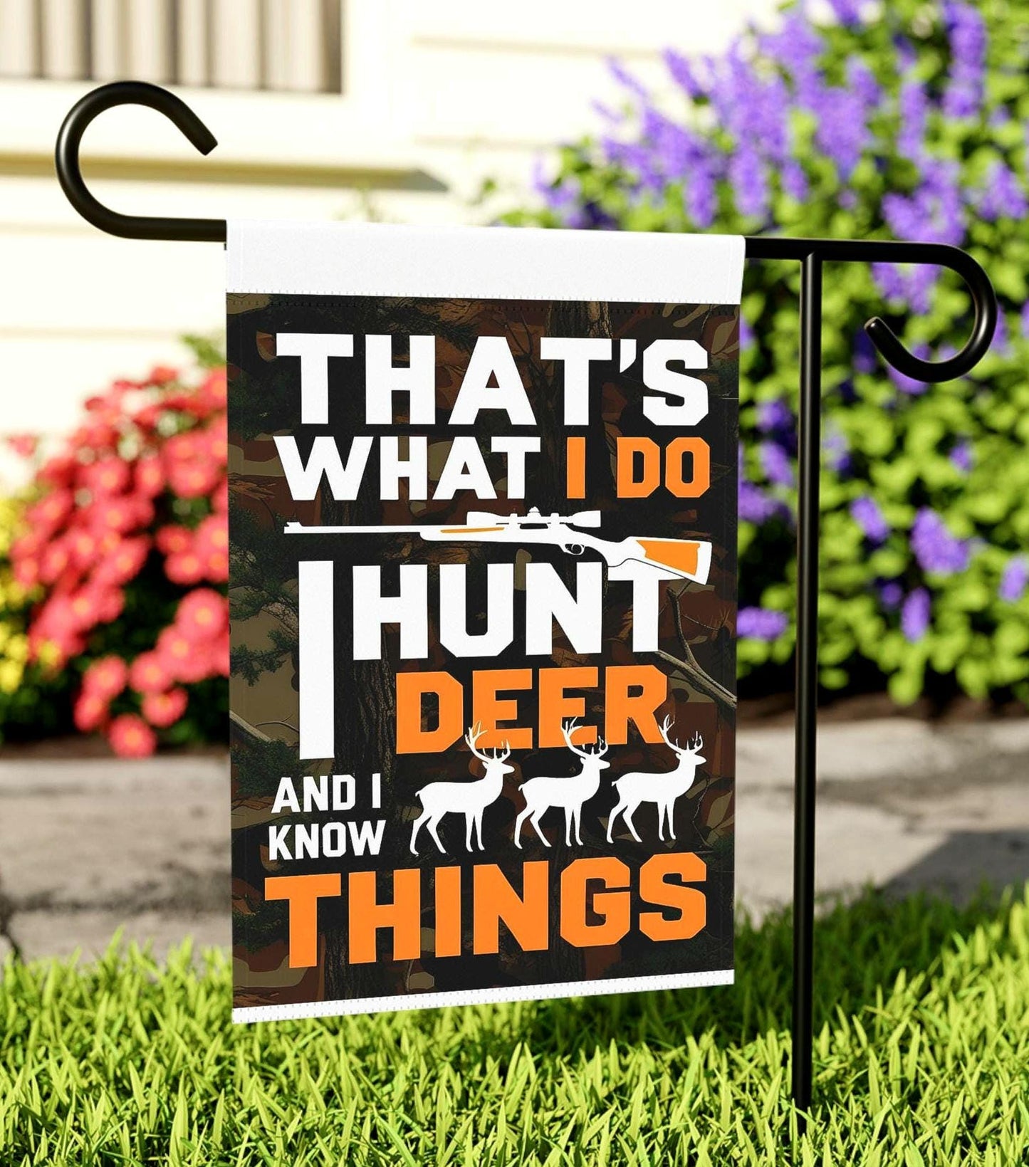 Hunting Garden Flag Outdoor Decor for Hunters Garden Banners Nature Lover Gift Man Cave Hunting Season Decoration Housewarming Gift Graphic Tee – Premium Graphic · Trending Graphic Apparel