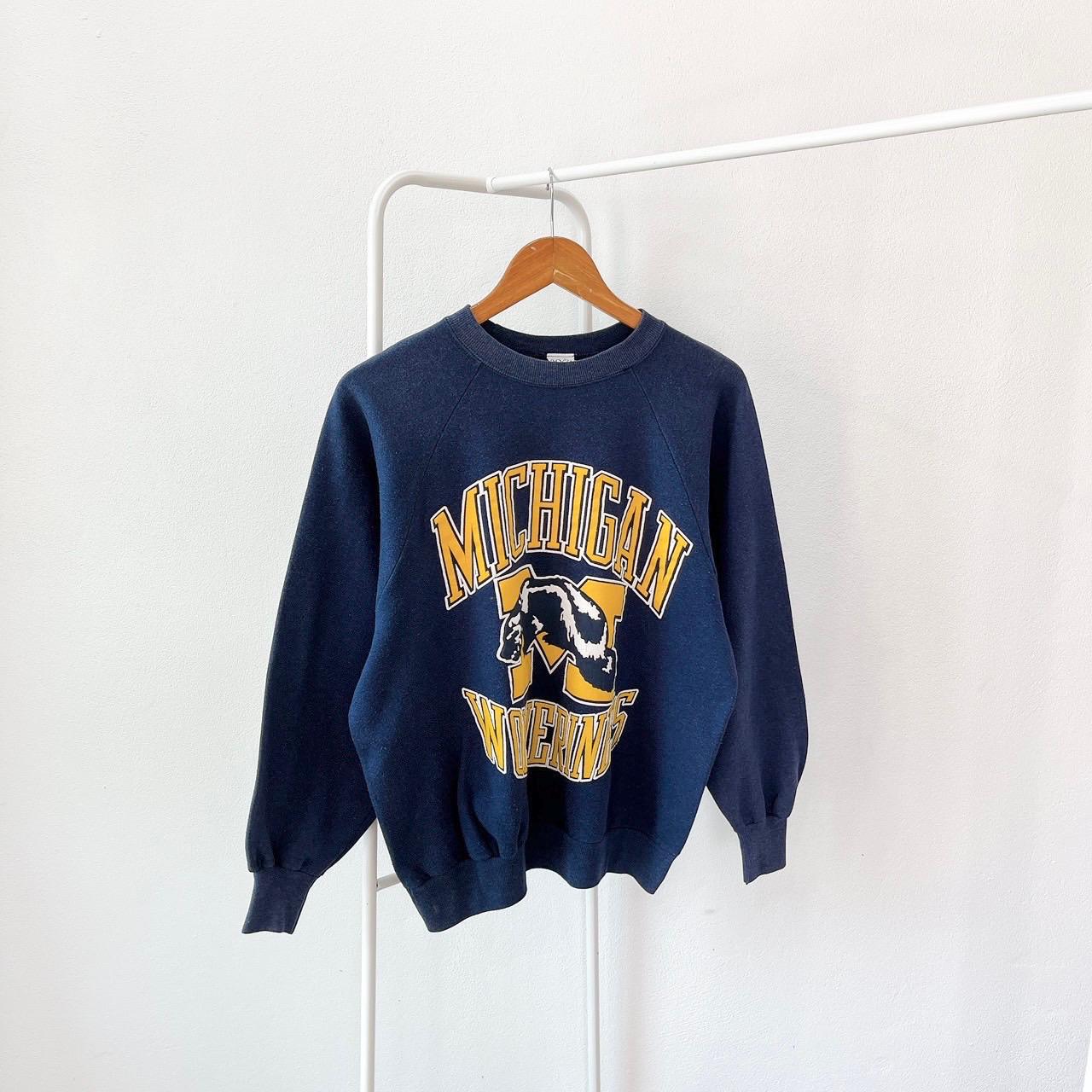 Vintage 80s Michigan Wolverines Made in USA vintage 2020 sport blue sweatshirt M Sweatshirt – Aesthetic Look · Perfect For Daily Wear