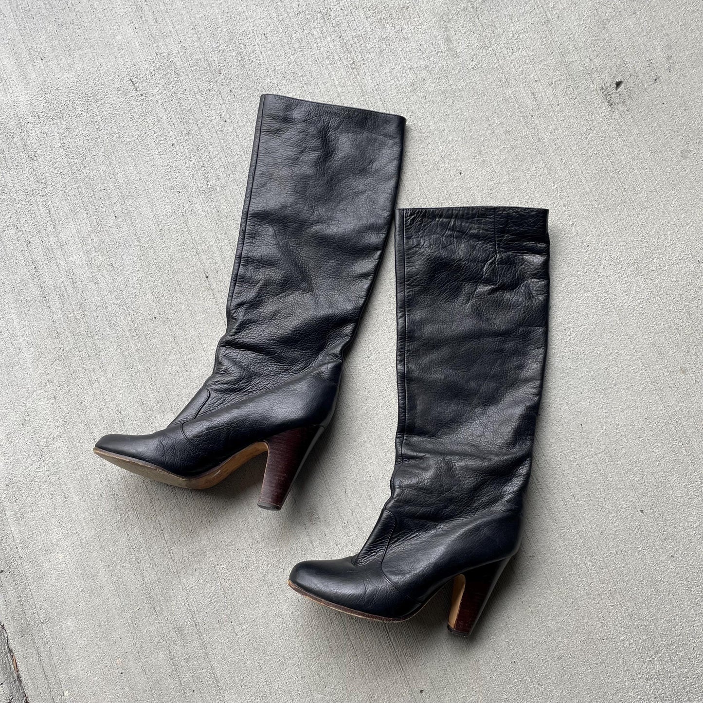 vintage black leather knee high heeled boot Graphic Tee – Everyday Comfort · Great Gift For Fans
