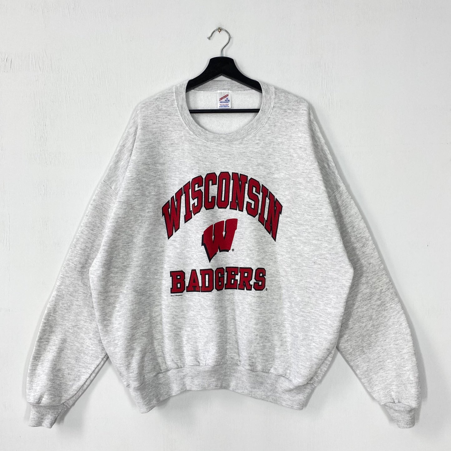 Vintage 80s University Wisconsin Sweatshirt Wisconsin Crewneck Wisconsin Sweater Pullover Wisconsin Badgers Print Logo Grey XXXLarge Sweatshirt – Feel-Good Design · Perfect For Daily Wear