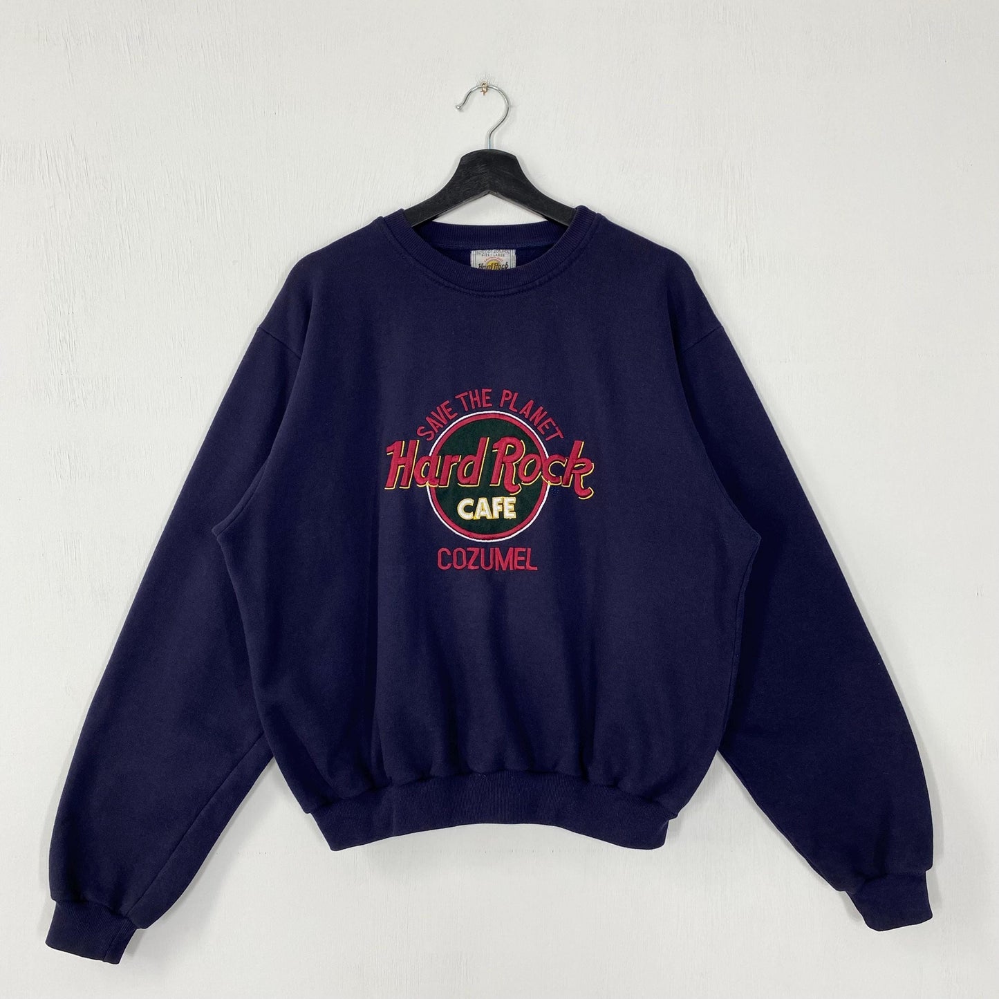 Vintage 90s Hard Rock Cafe Sweatshirt Hard Rock Cafe Crewneck Cozumel Sweater Pullover Hard Rock Cafe Bar Restaurant Embroidered Logo Medium Sweatshirt – Premium Graphic · High-Quality Print