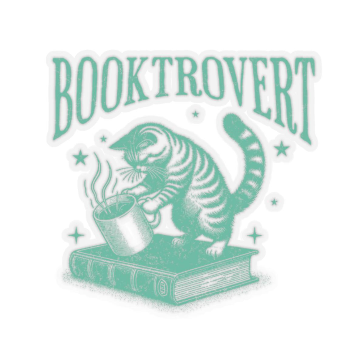 Booktrovert Sticker Bookish Book Lovers Cute Books Cats Reading Book Lovers Collective Die Cut Sticker Graphic Tee – Premium Graphic · Must-Have Style