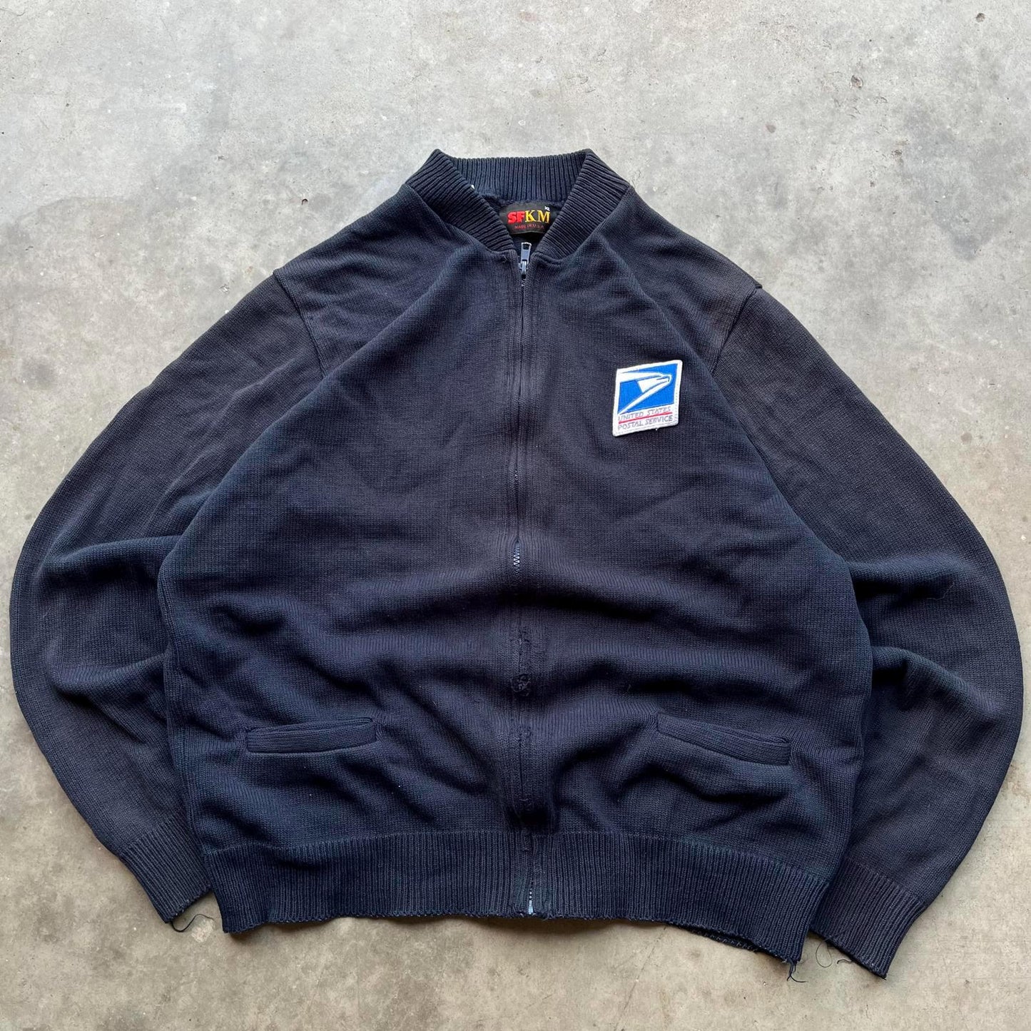 Vintage 90s USPS Knit Sweater Faded Grunge Full Zip Cardigan Graphic Tee – Easygoing Wear · Must-Have Style