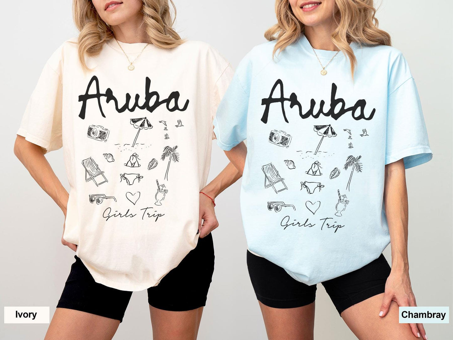 Aruba Shirt Girls Trip Tees Gifts for Her Comfort Colors Vacation Tshirt Matching Shirts Girls Trip Favors Friends Trip Graphic Tee – Soft Feel · Must-Have Style