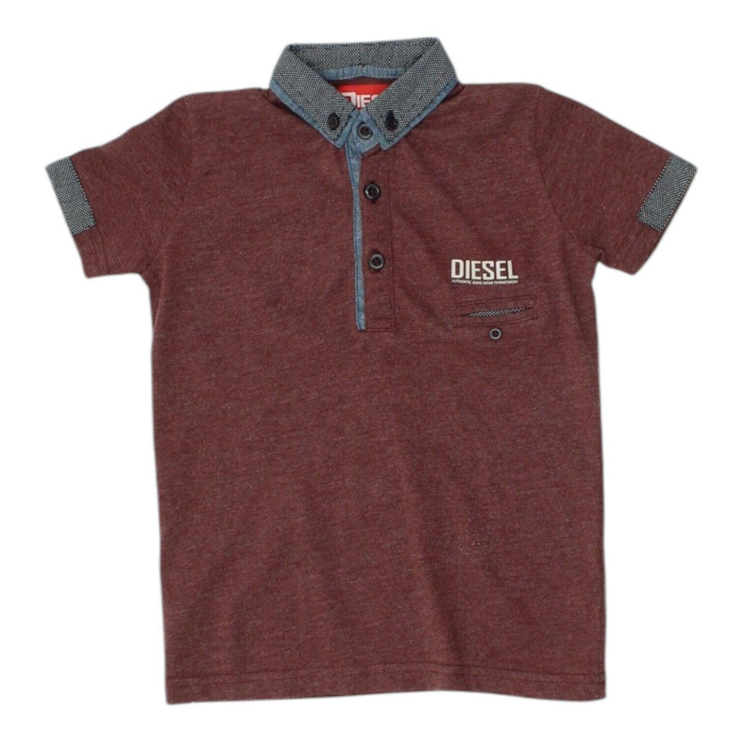 Diesel Kids Polo Shirt Casual Burgundy Boys Designer Short Sleeve Collared VTG Graphic Tee – Cozy Vibes · High-Quality Print