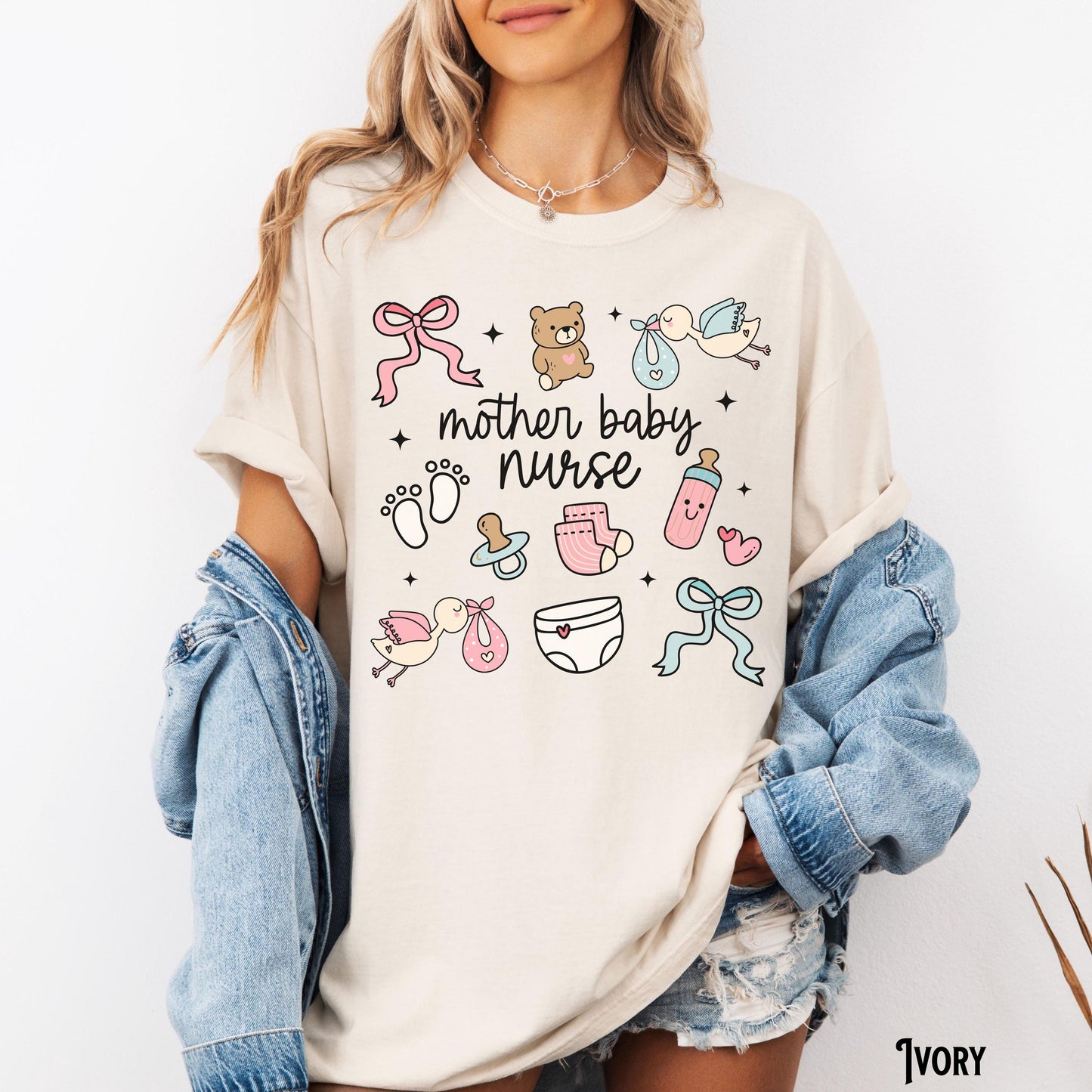 Mother Baby Nurse Shirt Mother Baby Unit Tee MBU T Shirt RN Whimsical Doodle Postpartum Nurse Graduation Nurse Gift Graphic Tee – Everyday Comfort · High-Quality Print