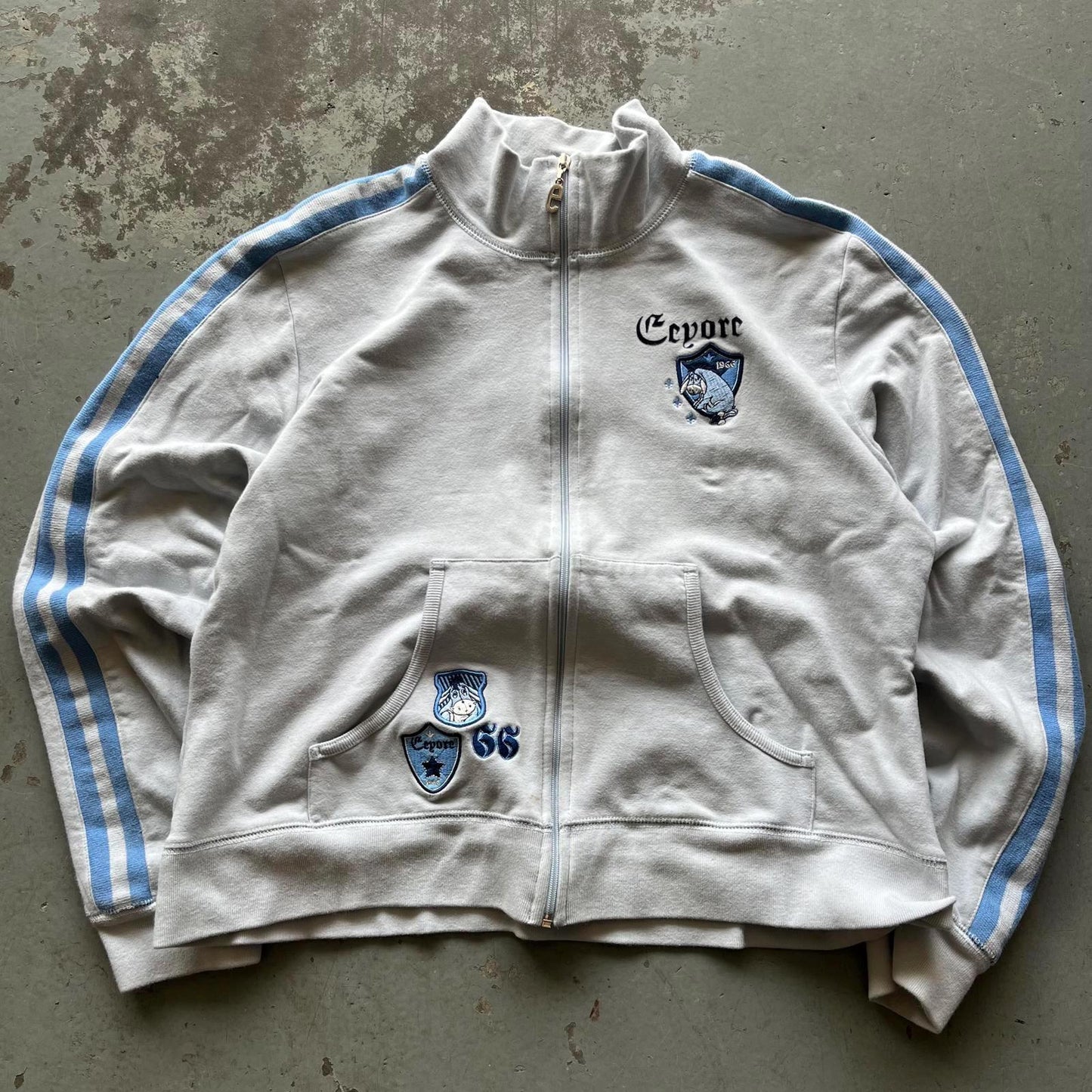 Vintage Y2K Eeyore Cute Embroidery Baby Blue Track Jacket Graphic Tee – Easygoing Wear · Top Pick For Any Outfit
