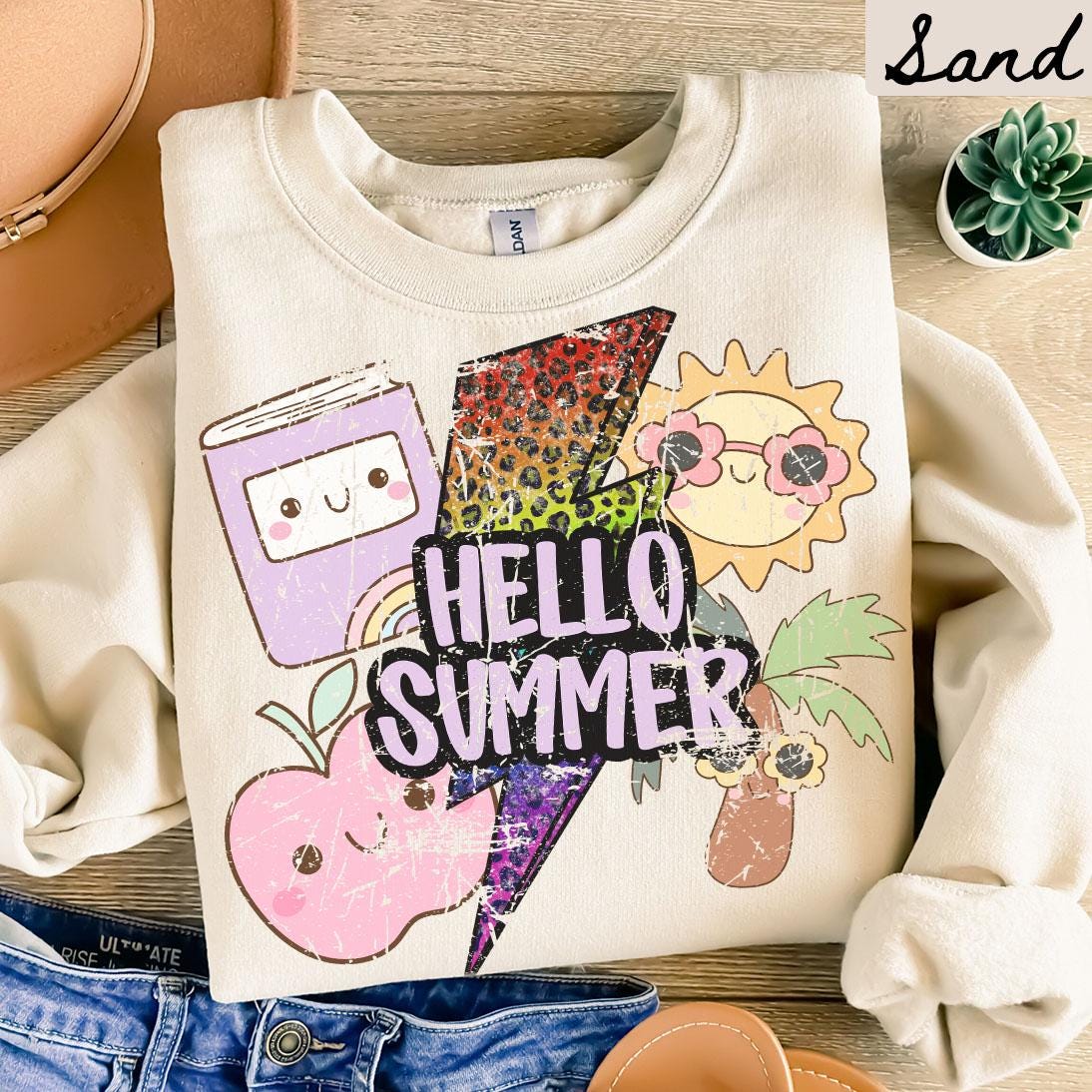 Hello Summer Sweatshirt Last Day of School Teacher Summer Crewneck Summer Break Shirts End of School Year Sweatshirt – Bold Style · Top Pick For Any Outfit