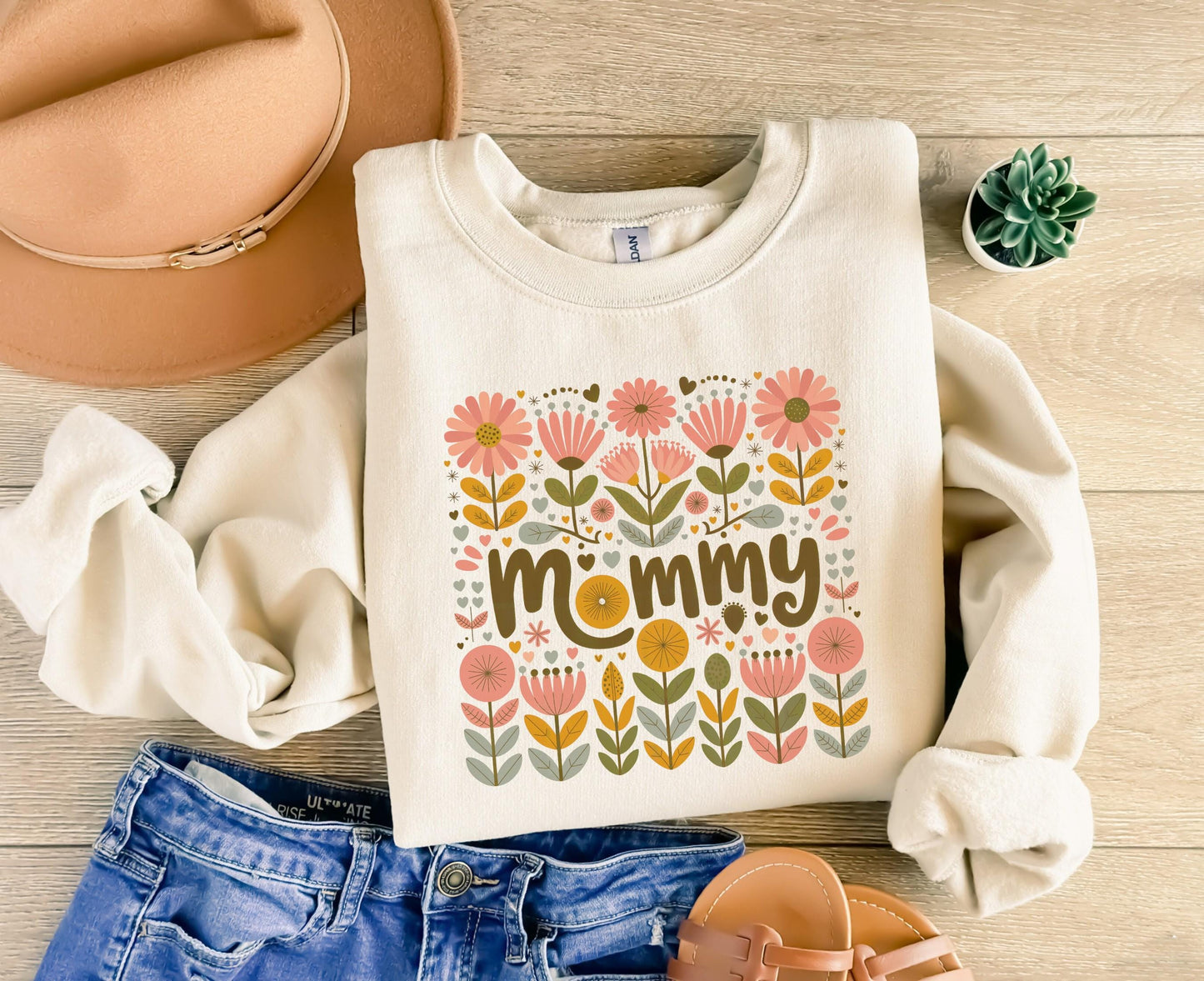 MOMMY Sweatshirt Boho Floral Mommy Gift for Mother39s Day Abstract Flower Crewneck Shirt New Mommy or Mom Gift Sweatshirt – Fan Favorite · Perfect For Daily Wear