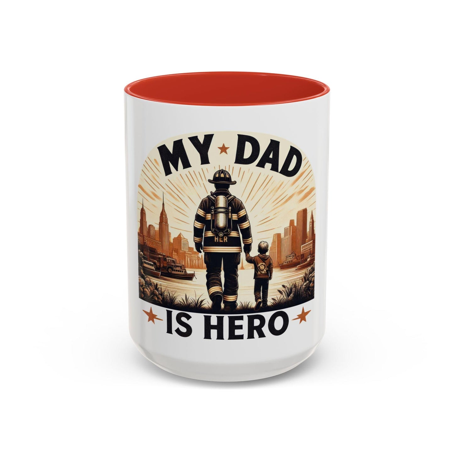 Hero Dad Coffee Mug Firefighter Gift Fathers Day Cup Daddy Mug Gift For Dad Inspirational Mug Dad Appreciation My Dad Is Hero Graphic Tee – Bold Style · Must-Have Style