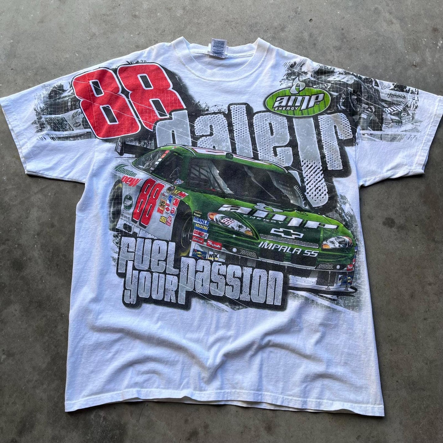 Vintage Y2K AOP Dale Earnhardt Jr NASCAR Chevy Racing Shirt Graphic Tee – Soft Feel · Top Pick For Any Outfit