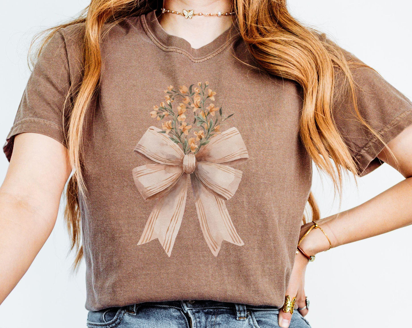 June Birth Flower Shirt Coquette Bow T Shirt and Honeysuckle Flowers June Birth Month Gift Idea Graphic Tee – Everyday Comfort · Great Gift For Fans