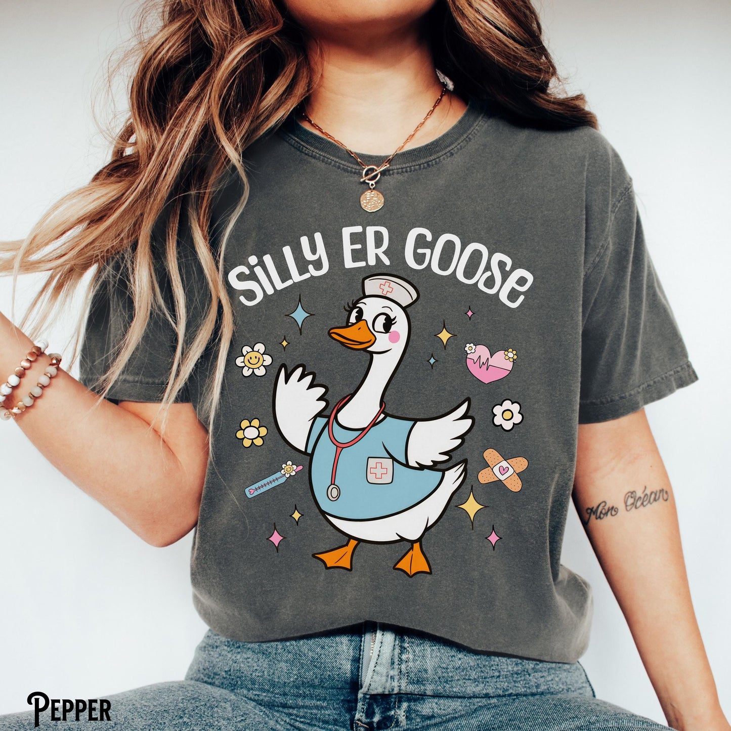 ER Nurse Shirt Emergency Department Tee Silly Goose T shirt ED Medical Goose Funny Whimsical RN Doctor Crew Gift Graphic Tee – Feel-Good Design · High-Quality Print