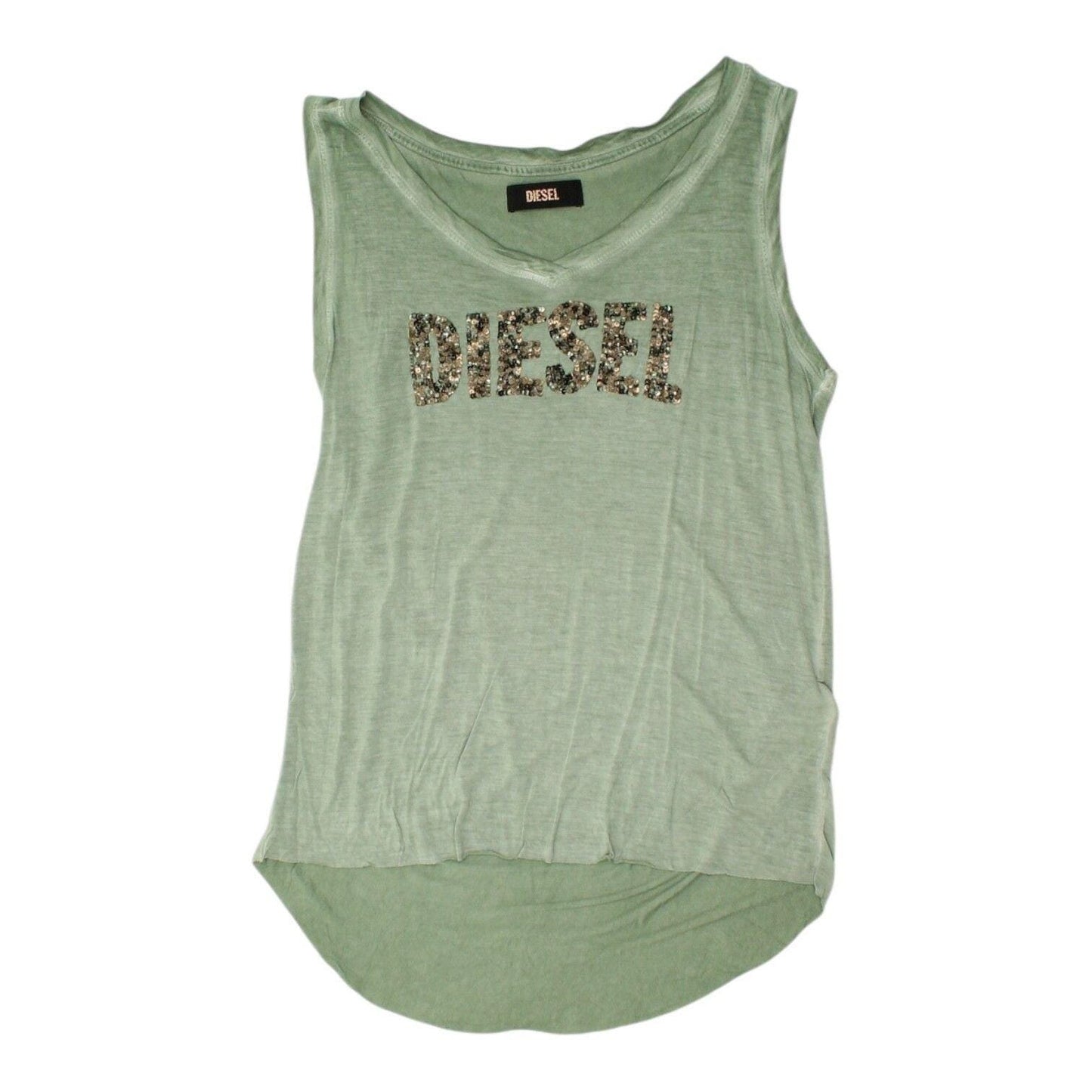 Diesel Womens Sleeveless Top Casual Designer Green Spell Out Vest VTG Graphic Tee – Soft Feel · Great Gift For Fans