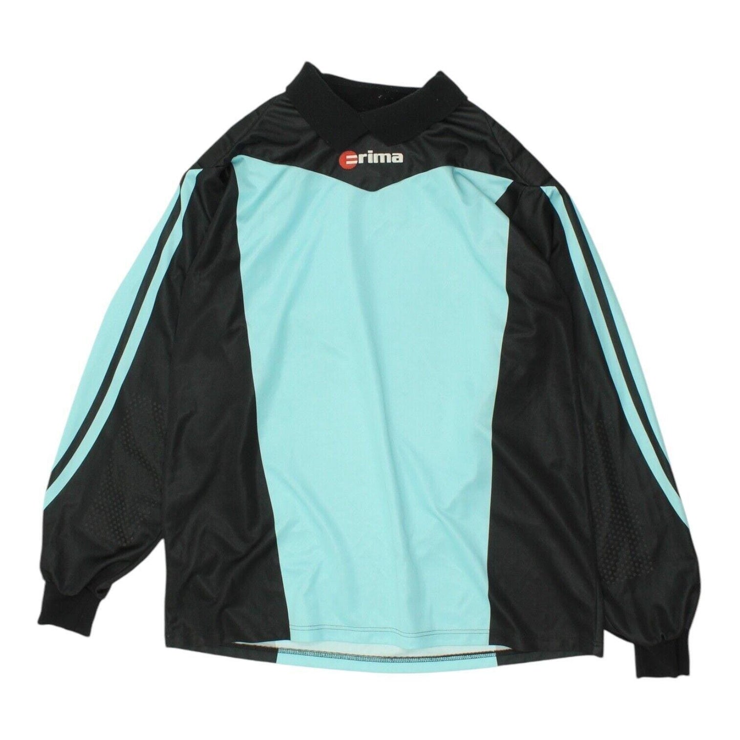 Erima Mens Goalkeeper Shirt Vintage Blue Black Collared Football Long Sleeve Graphic Tee – Warm & Stylish · Perfect For Daily Wear