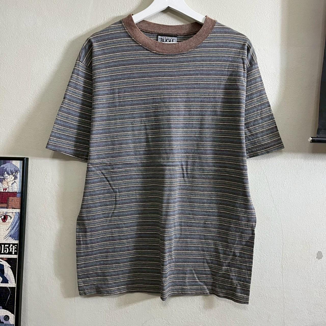 Vintage 90s Striped T Shirt size L Graphic Tee – Soft Feel · High-Quality Print