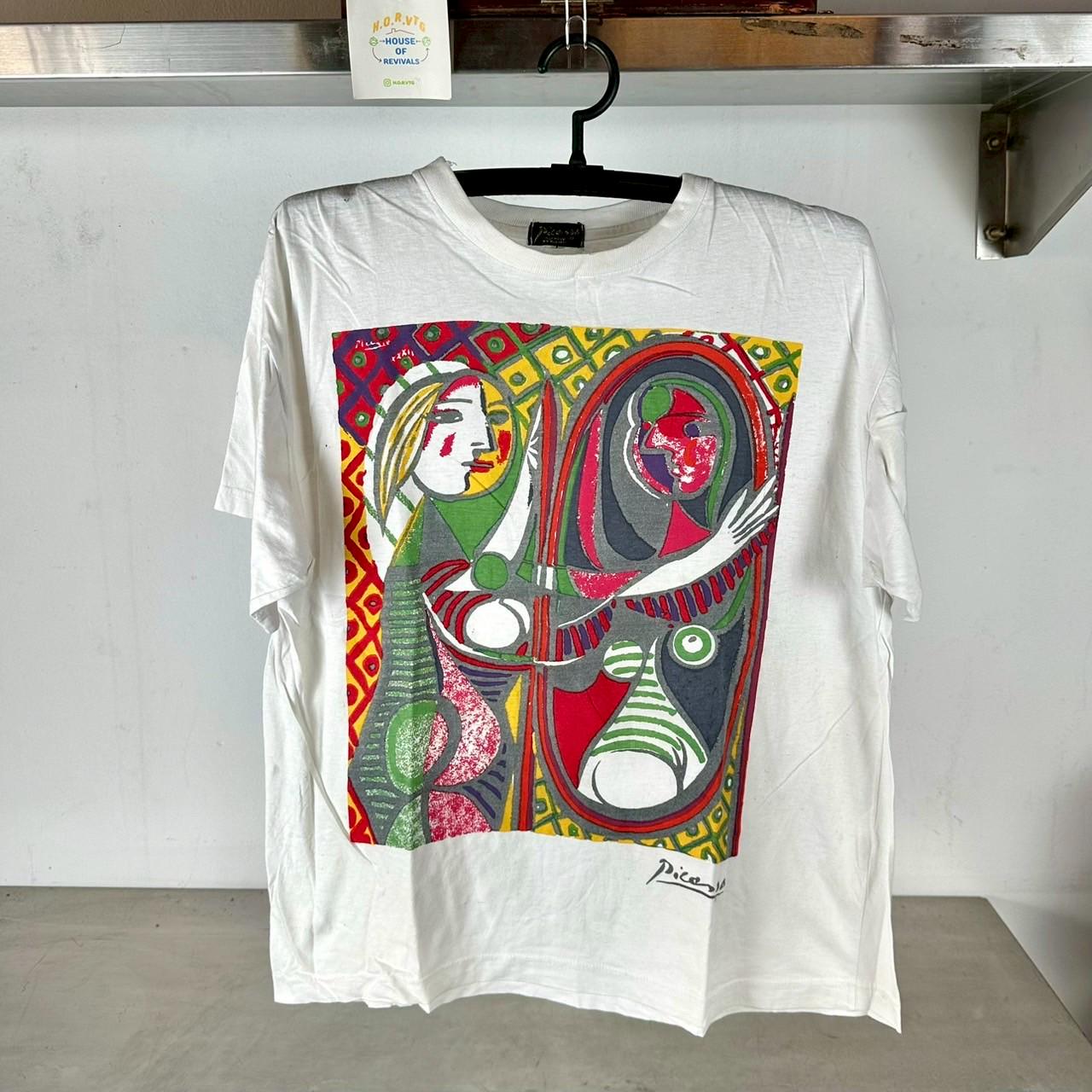 Vintage 90s Pablo Picasso Girl Before A Mirror Painting Graphic single stitch T shirt Art Tshirts Art Tees Picasso Tee Graphic Tee – Bold Style · Trending Graphic Apparel
