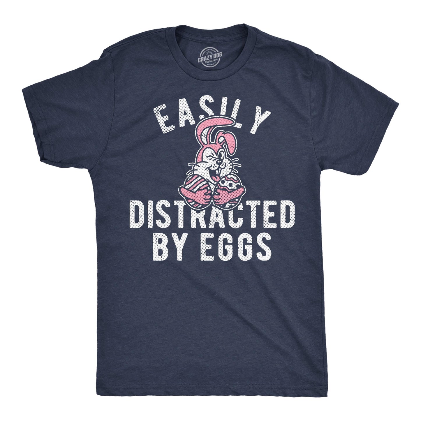 Easily Distracted By Eggs Funny Egg Shirts Funny Bunny Easter Mens Tee Shirt Rabbit Shirts Easter Shirt Easter Bunny Shirt Graphic Tee – Soft Feel · Great Gift For Fans