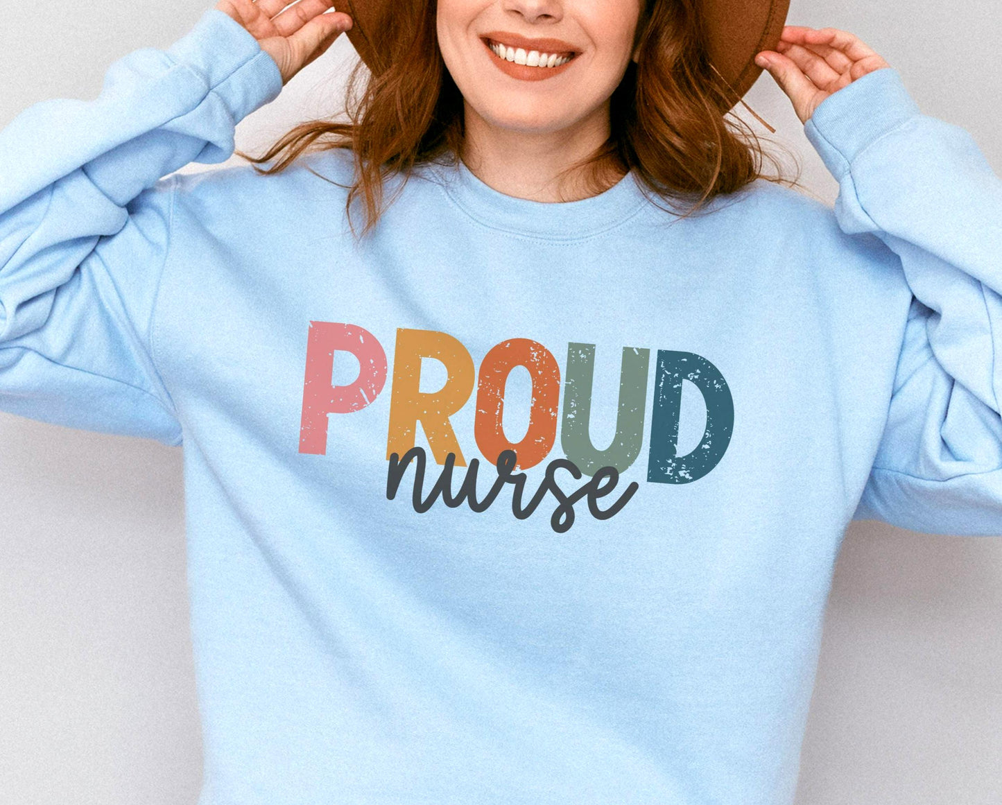 Proud NURSE Sweatshirt LGBTQ Nurse Crewneck Rainbow RN Shirt Retro Nurse Sweater Pride Month Nurse Gift Sweatshirt – Soft Feel · High-Quality Print