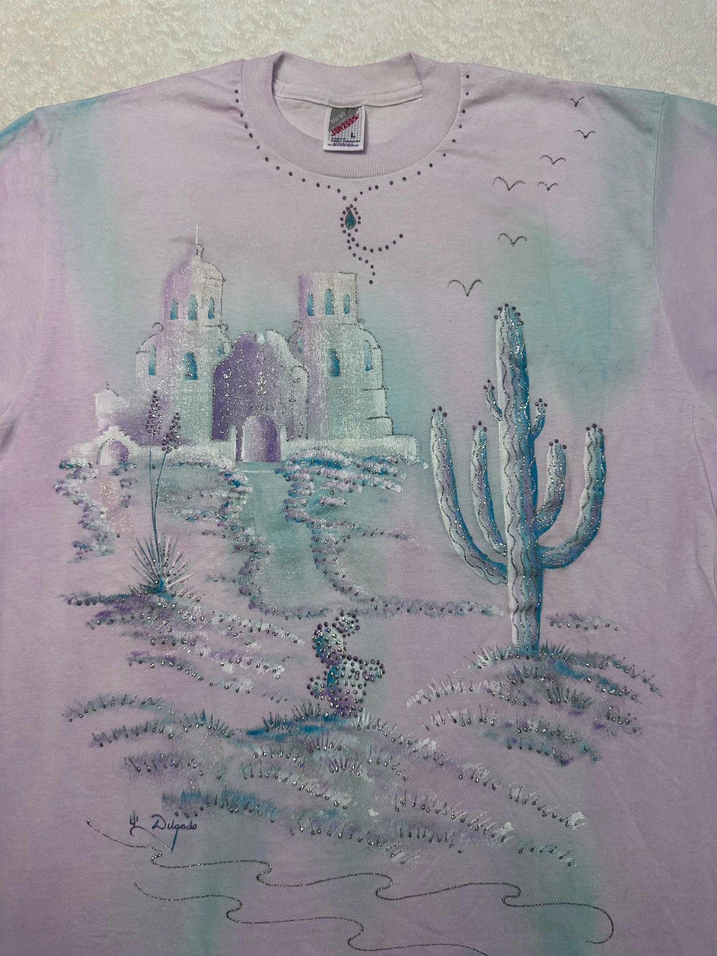 Vintage 1990s 90s Desert Cactus Adobe House Tie Dye Handmade Art T Shirt L NEW Graphic Tee – Fan Favorite · Trending Graphic Apparel