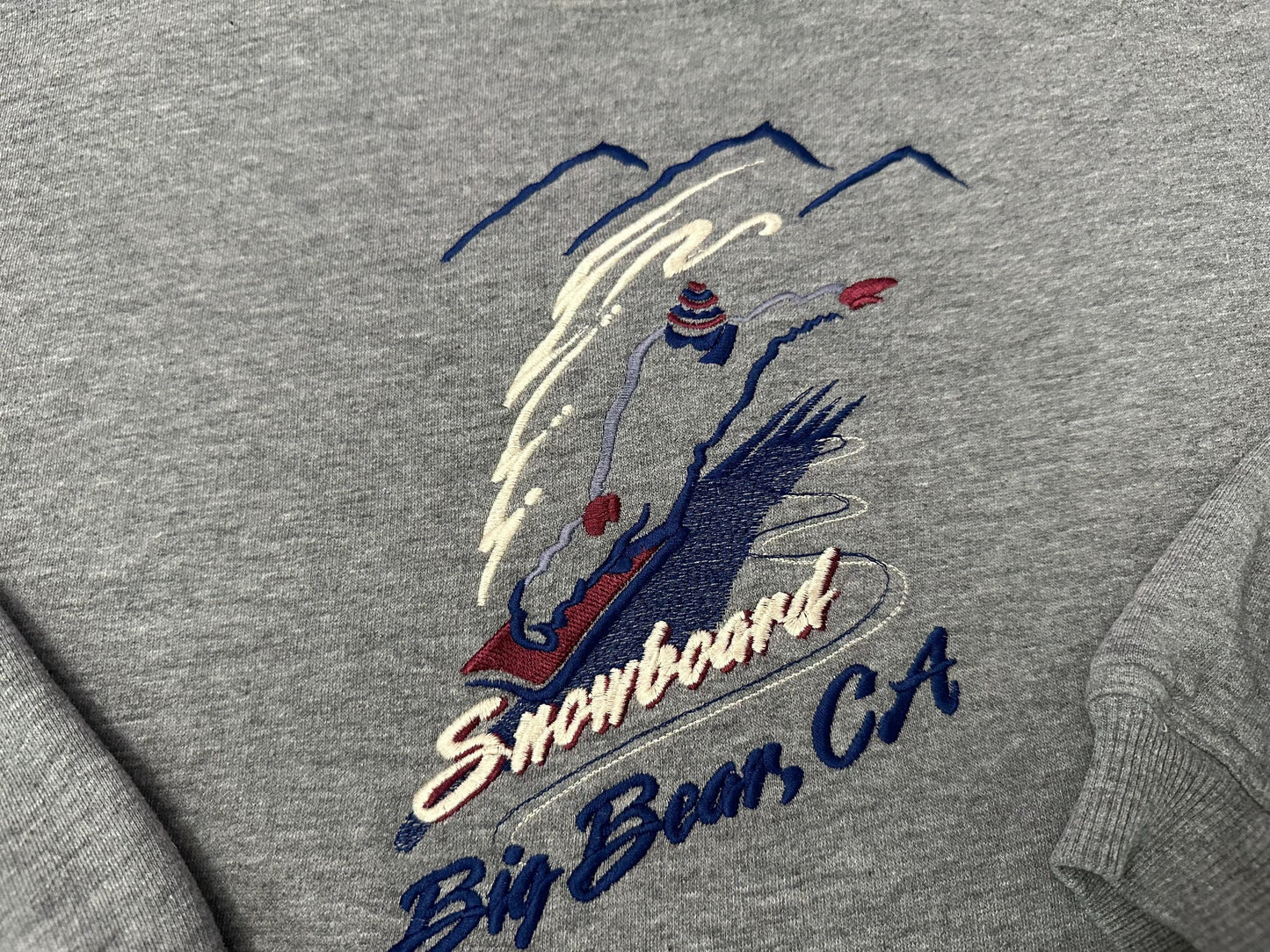 Vintage 1990s Big Bear Mountain California Snowboard Embroidery Sweatshirt M L Sweatshirt – Premium Graphic · High-Quality Print
