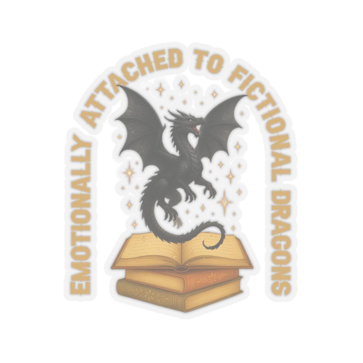 Fictional Dragon Kiss Cut Stickers Perfect for Book Lovers Fantasy Fans Journals Laptops Gifts Graphic Tee – Soft Feel · High-Quality Print