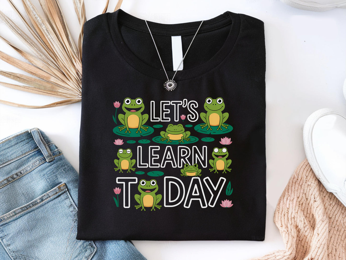 Let39s Learn Today Shirt Teacher Frog Gift Shirt Teacher Shirts Frog Cuteness Teacher Shirt Back To School Shirts Teacher Appreciative Graphic Tee – Aesthetic Look · Perfect For Daily Wear