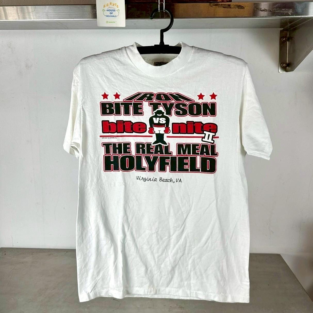 Vintage 90s Mike Tyson Iron Bite Nite The Real Meal Holyfield Boxing single stitch T shirt Vintage Boxing Tshirts Graphic Tee – Soft Feel · Trending Graphic Apparel