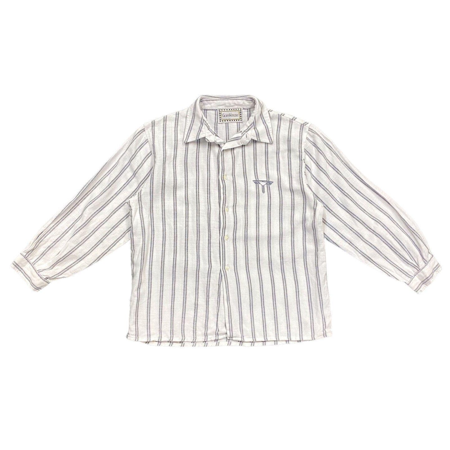 Gianni Versace Kids Shirt Vintage Boys Luxury Designer Striped White Button Up Graphic Tee – Easygoing Wear · Trending Graphic Apparel