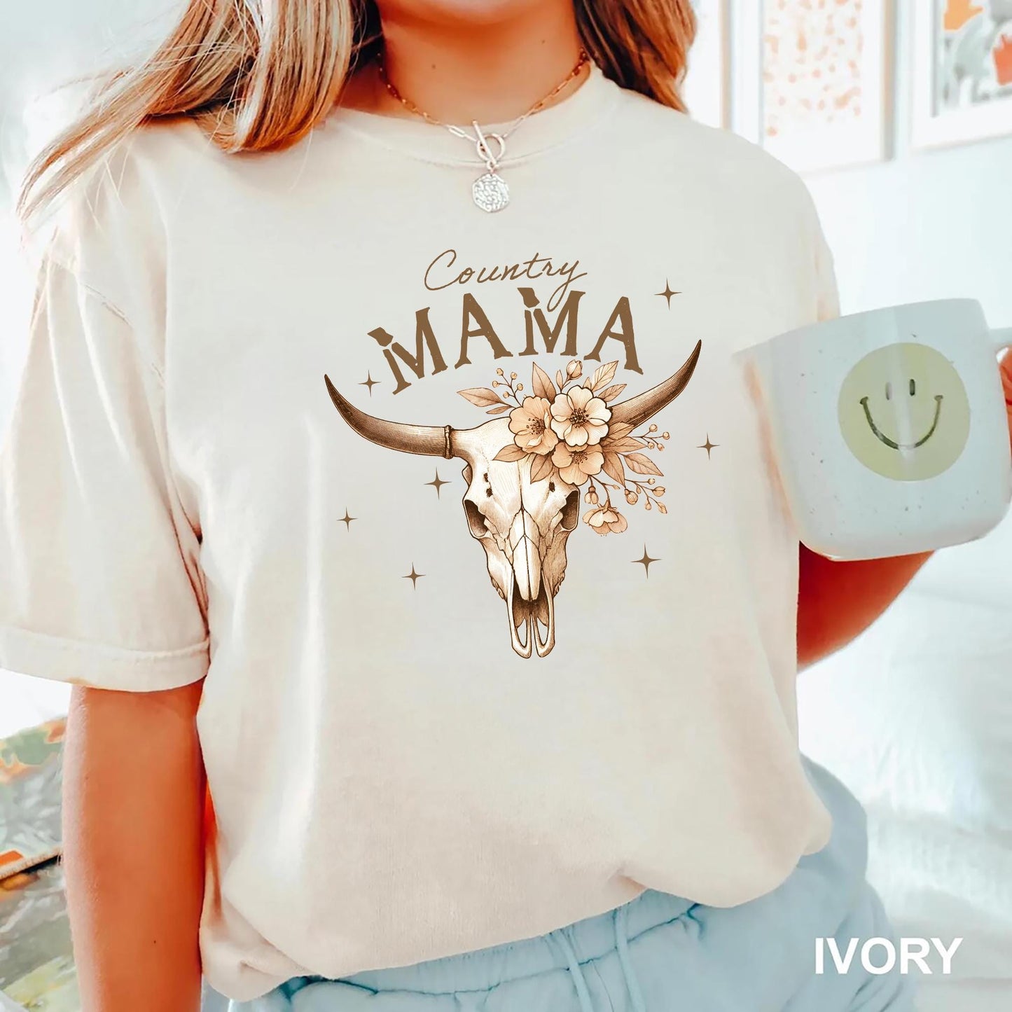 Country Mama Shirt Western Cowgirl Mom Tee In My Mama Era Shirt Boho Floral Cow Skull Graphic T Shirt Rustic Country Mom Life Gift for Her Graphic Tee – Cozy Vibes · Great Gift For Fans