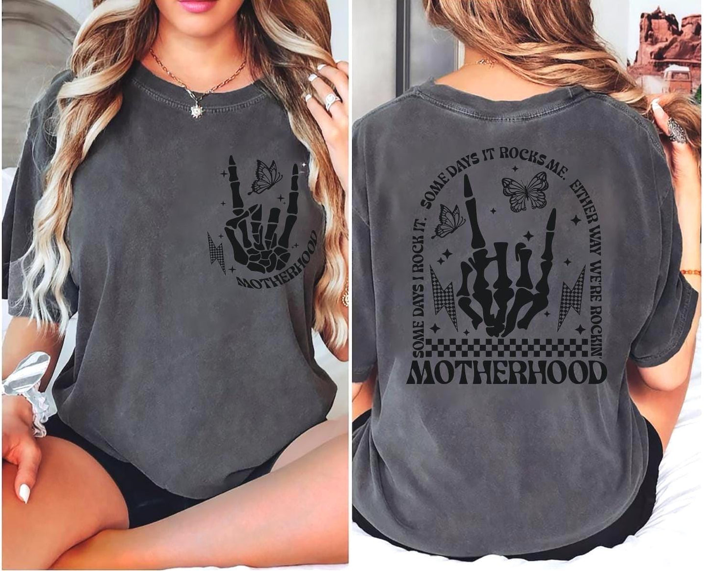 Rocking Motherhood Shirt Some Days I Rock It Some Day It Rocks Me Skeleton Mom Tee Trendy Funny Mom Life Tee Mothers Day Gift Graphic Tee – Fan Favorite · Great Gift For Fans